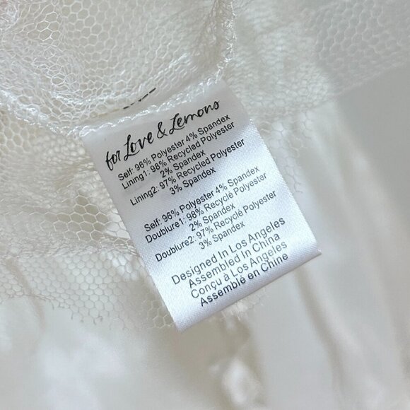 FOR LOVE & LEMONS Whipped Cream Taffeta Mini Dress in White Size X-Small - Picture 10 of 13